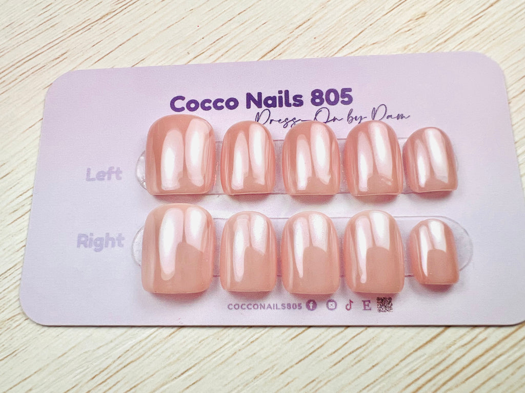 Nude Glazed Press On Nails