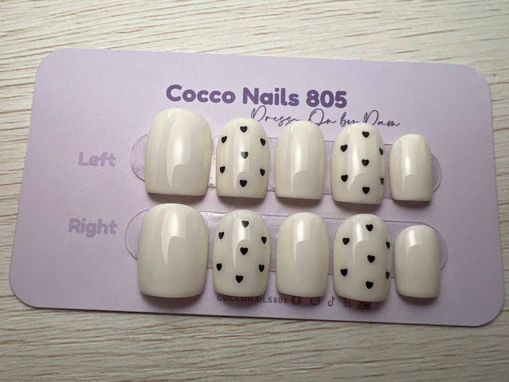 Black Hearts Press On Nails