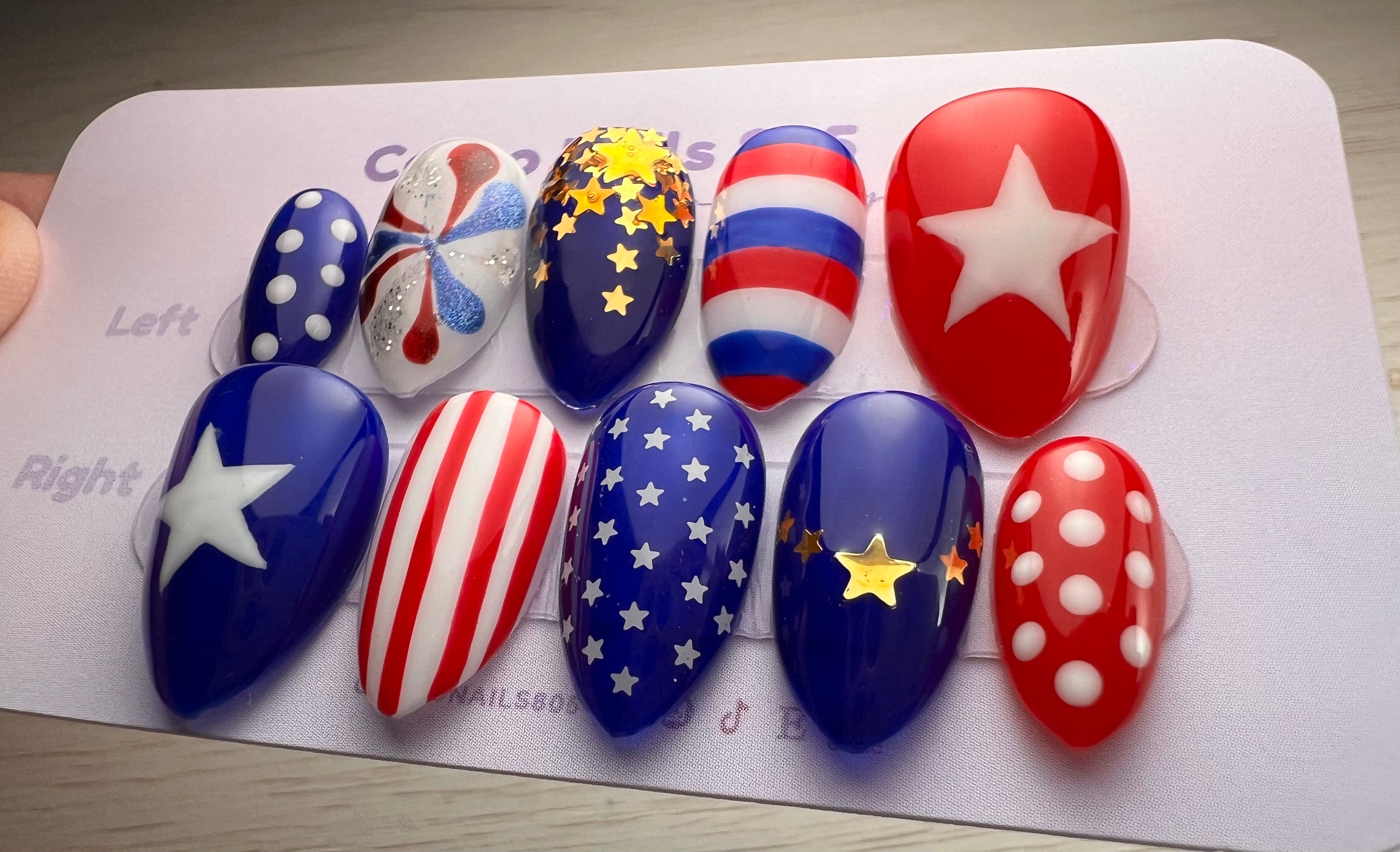 4th of July Press On Nails
