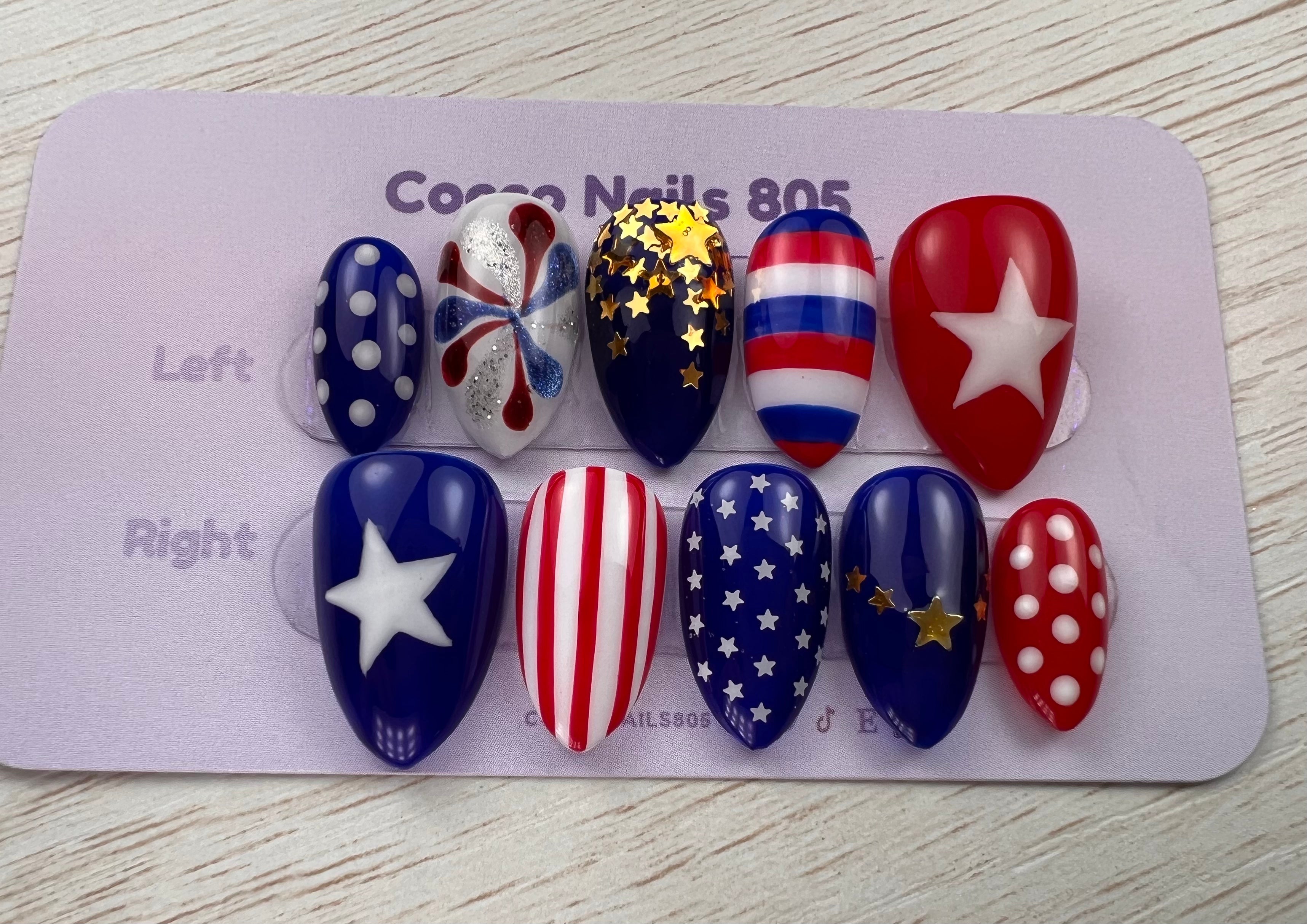 4th of July Press On Nails