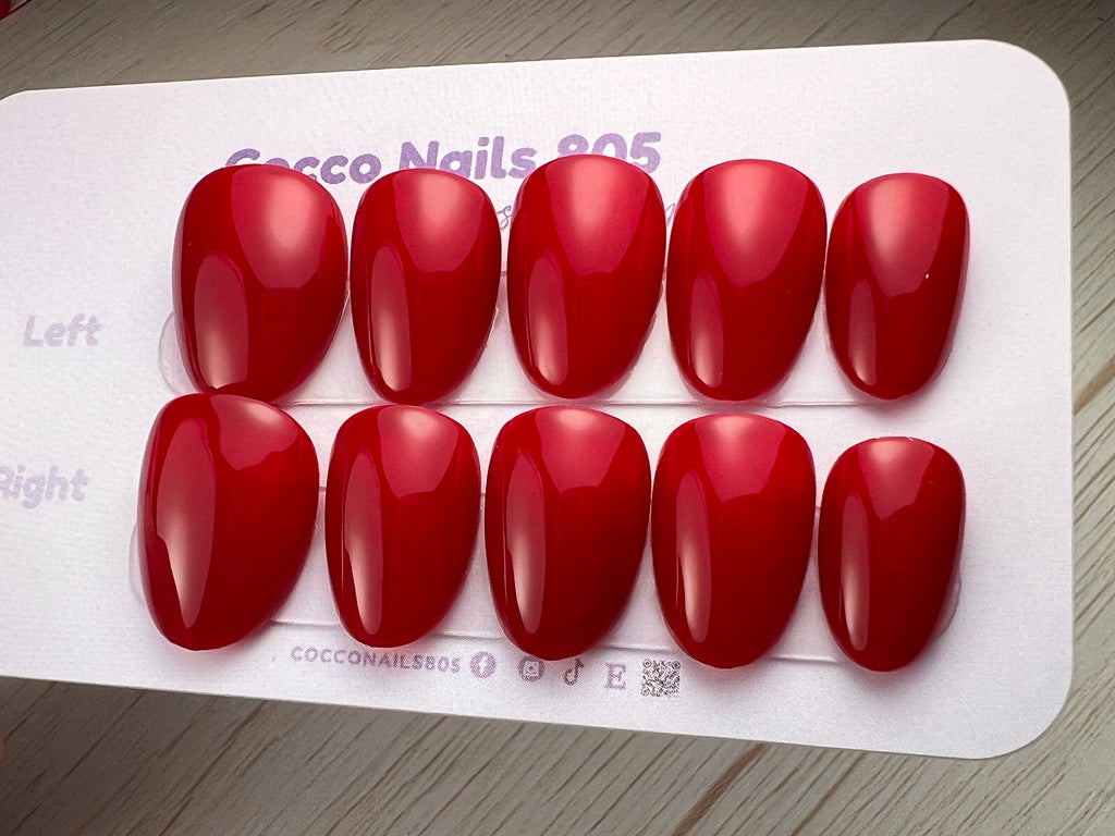 Boston Red Press On Nails