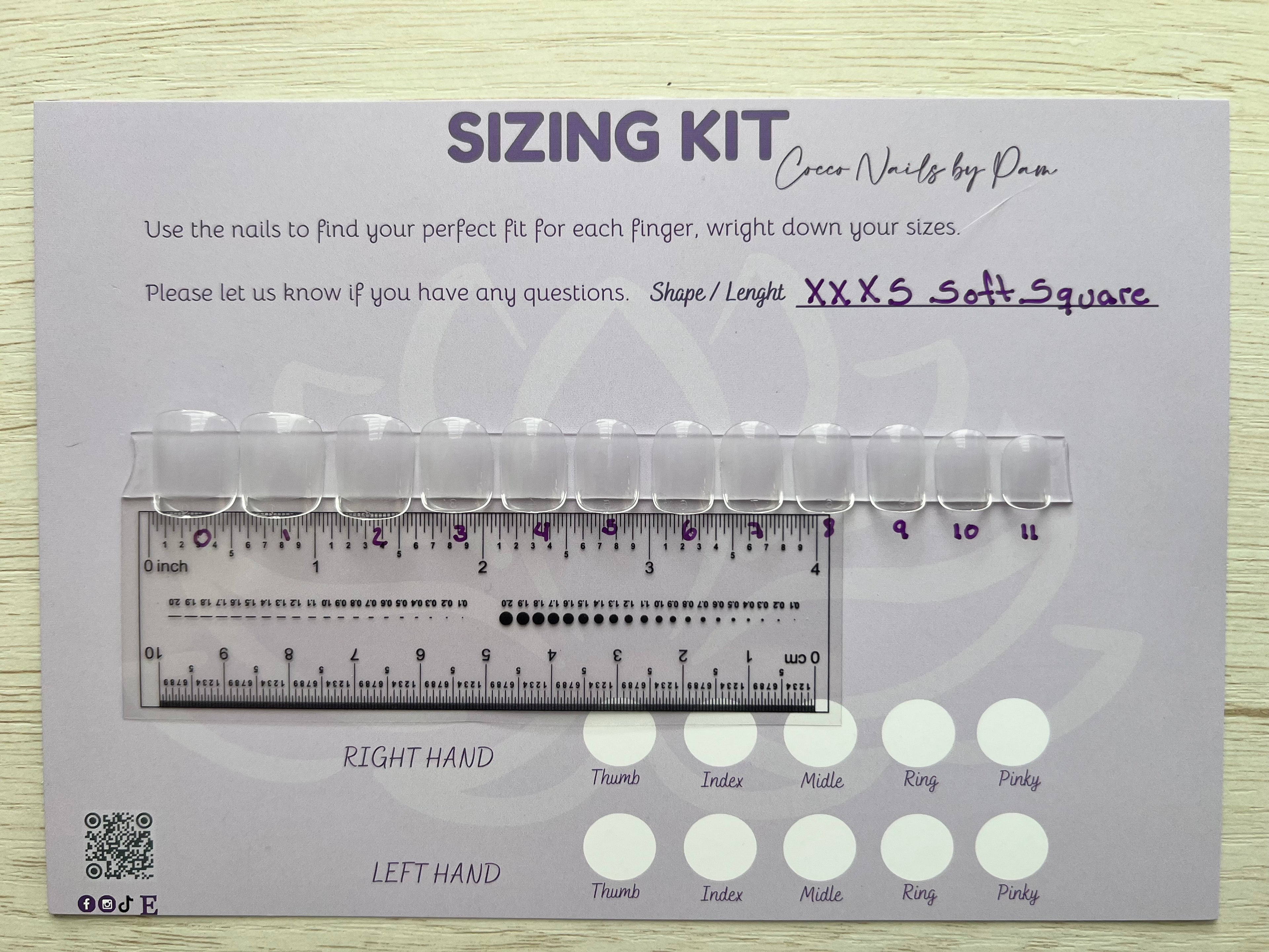 Press On Nails Sizing Kit with Ruler