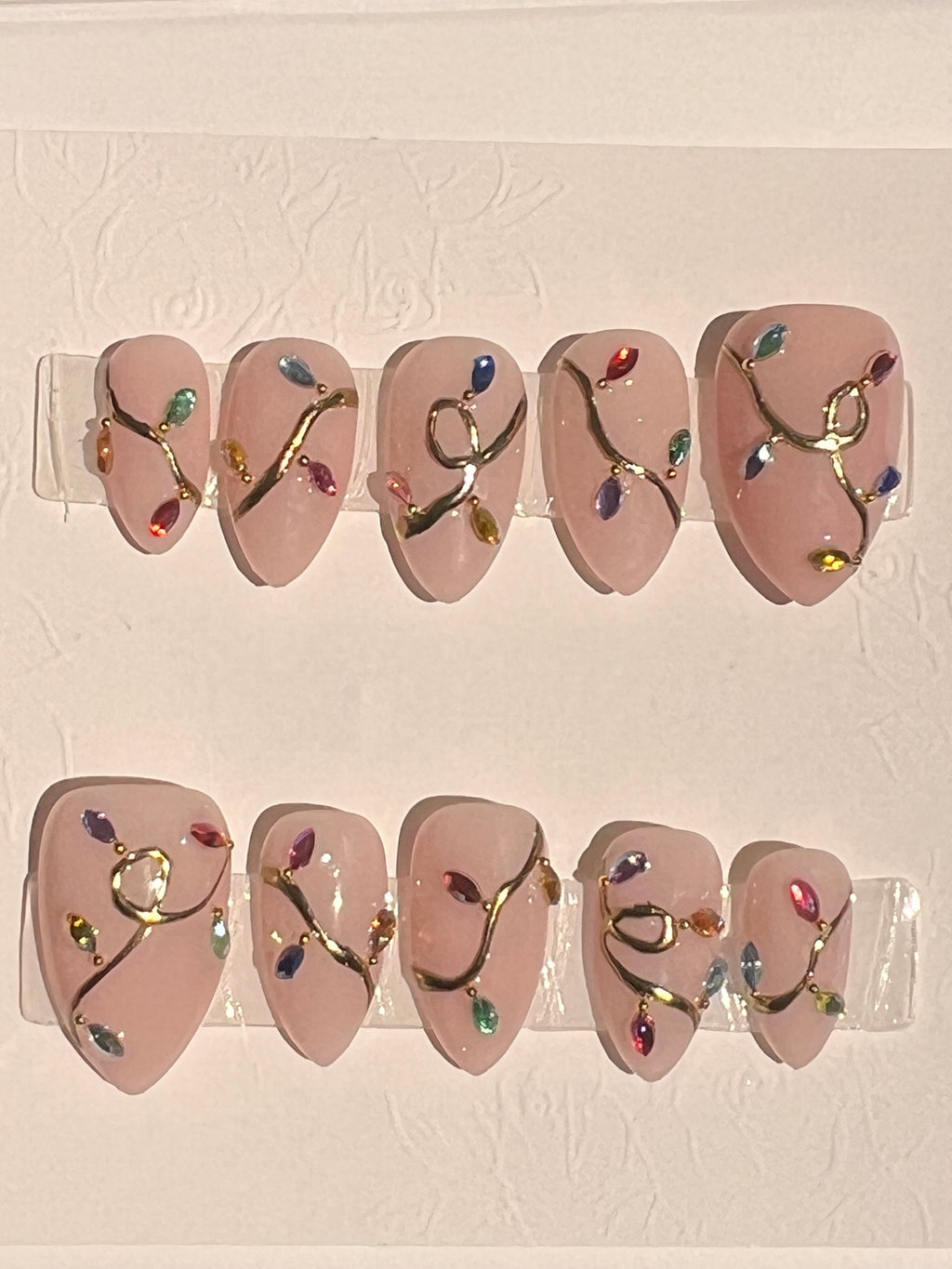 Christmas Lights 3D Press On Nails