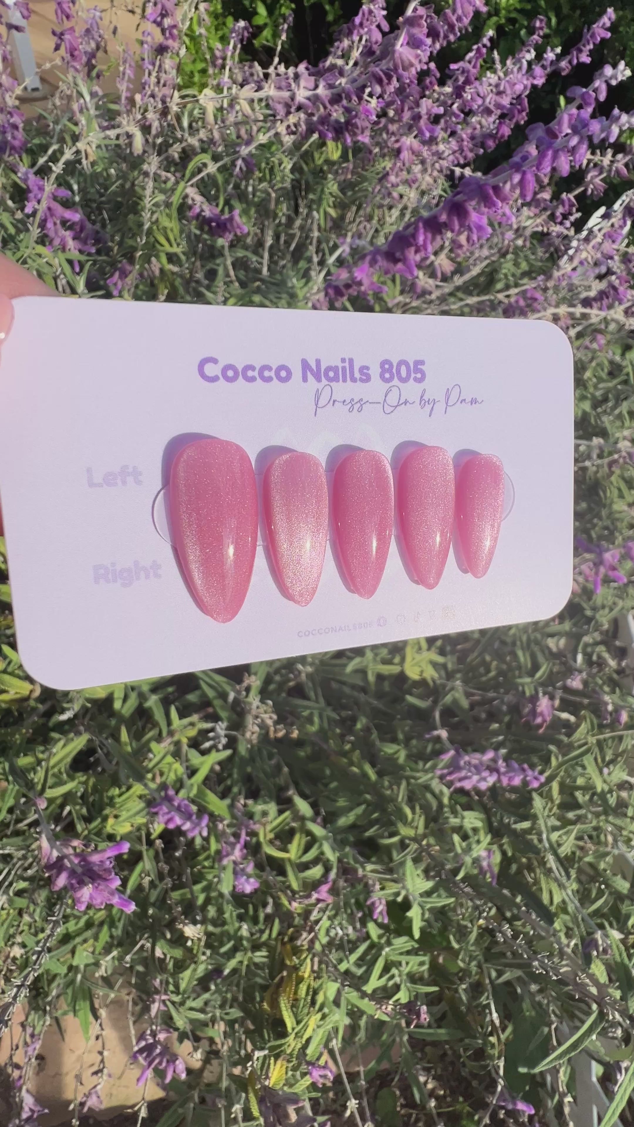 Pink Velvet Lips Cat Eye Press On Nails