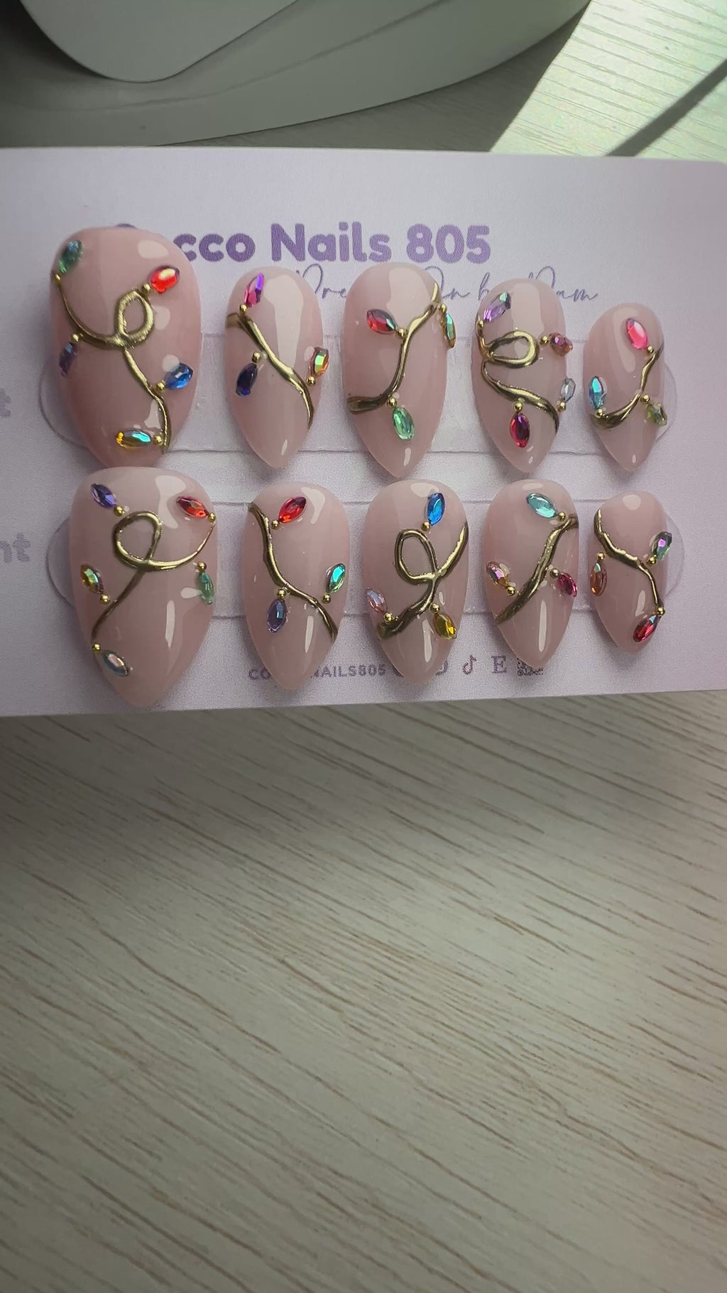Christmas Lights 3D Press On Nails